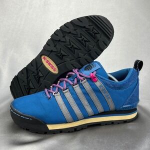 K-Swiss Rincon Sneakers Boys Size 6 Blue Grey Trail Hiking Suede Mesh Shoes Y2K